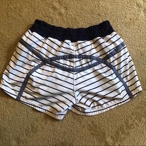Lululemon 4’ Navy Striped Shorts